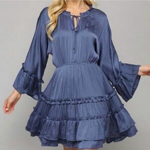 Dusty Blue Silky Tunic